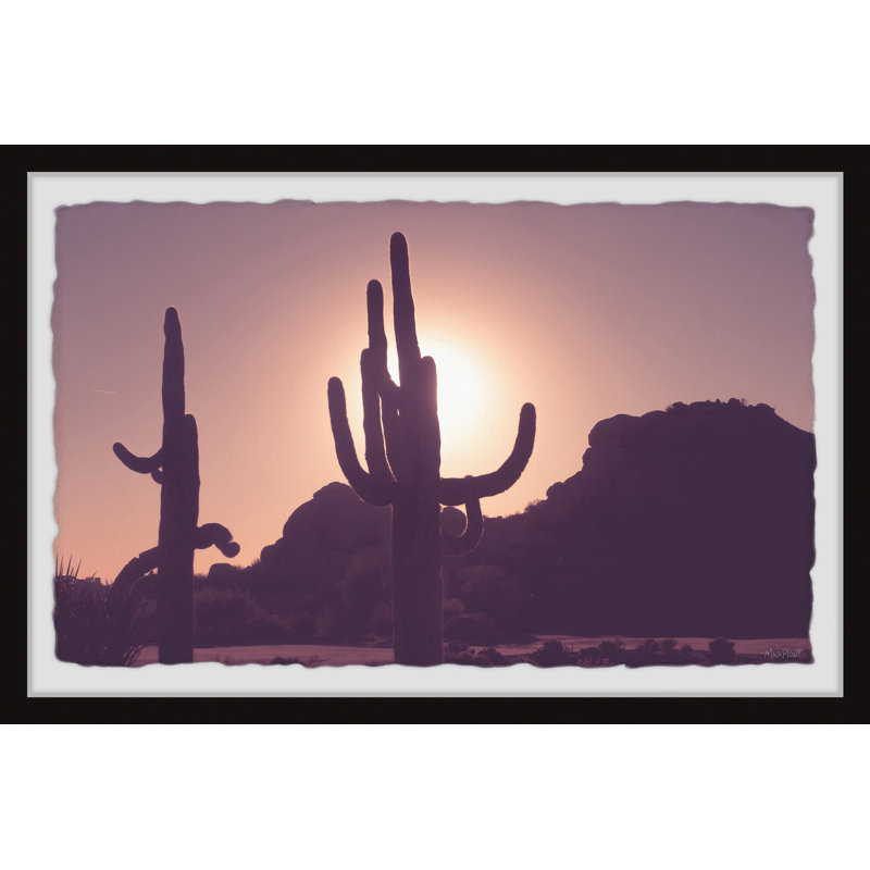 Cactus Sunset - Single Picture Frame Print, 61cm H x 91cm W x 3.81cm D