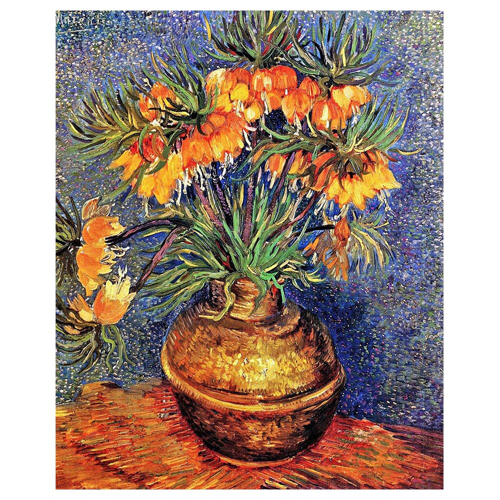 Leinwandbild Kaiserliche Fritillarien in einer Kupfervase von Vincent Van Gogh