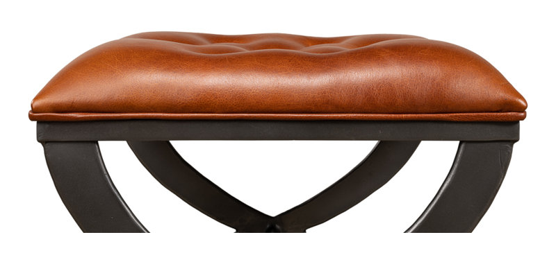 Leather Accent Stool