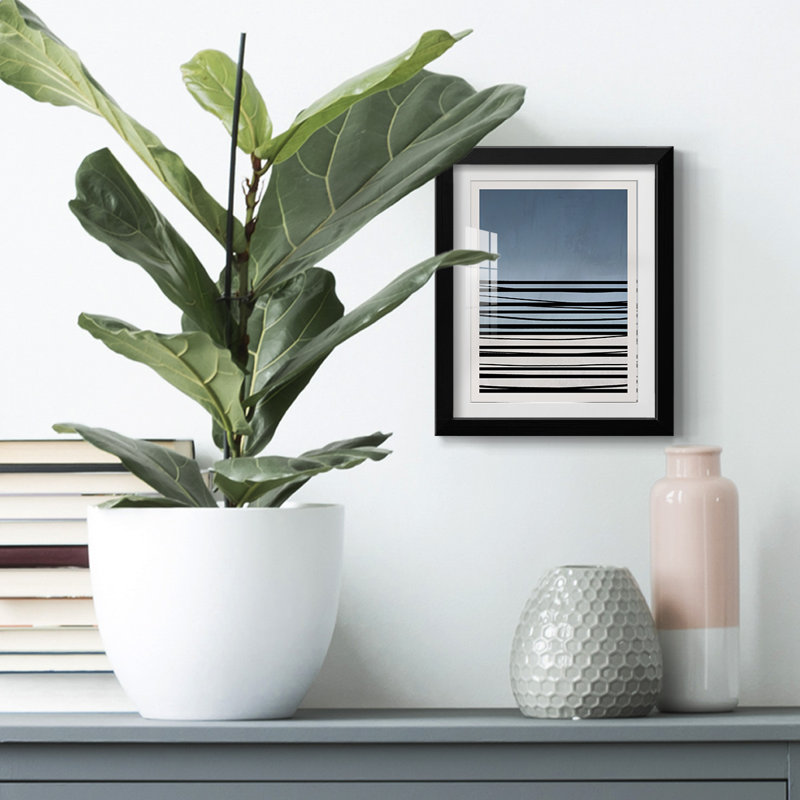 Abstracto Azul II -Framed Print, 25.5" H x 17.5" W, Black