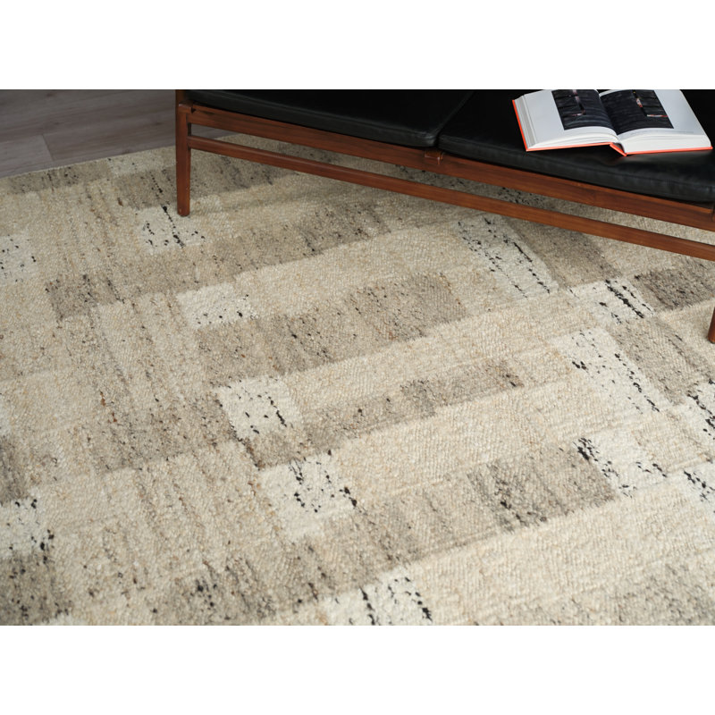 Sunstone flatweave Wool Beige/Brown Area Rug, 12'X15'