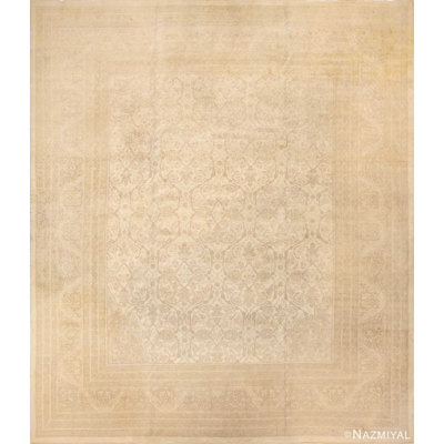 Tapis décoratif décoratif antique délavé, doux et neutre, Agra