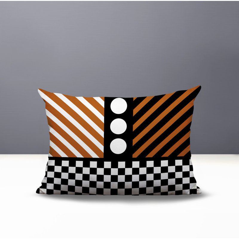 Oreiller rectangulaire réversible intérieur / extérieur Brixa, Rectangulaire H 14 po x l 20 po, Orange