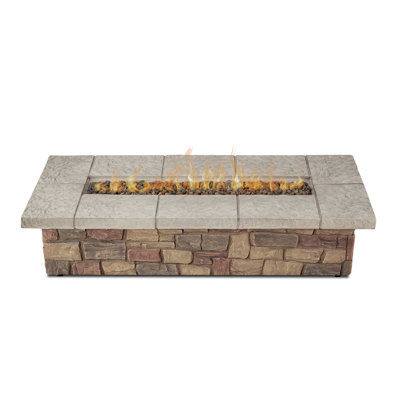 SEDONA Rectangle Concrete Propane or Natural Gas Fire Pit Table by Real Flame