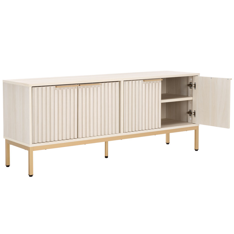 Storage TV Stand, Bleached White