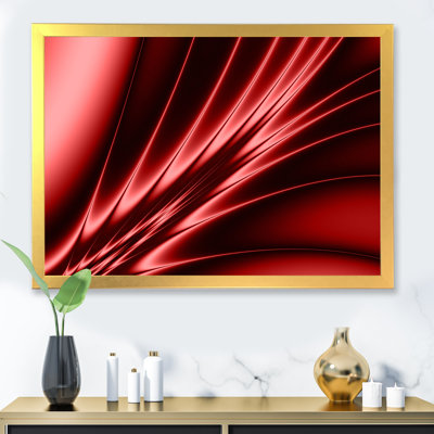 Art liquide, vagues dans les tons de rouge - reproduction d'art moderne sur toile
