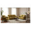 Fauteuil d'appoint classique en velours jaune avec garniture cloutée et pieds tournés en bois massif-477817361