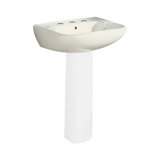 Southhampton Vitreous China U-Shaped Pedestal Bathroom Sink with Overflow