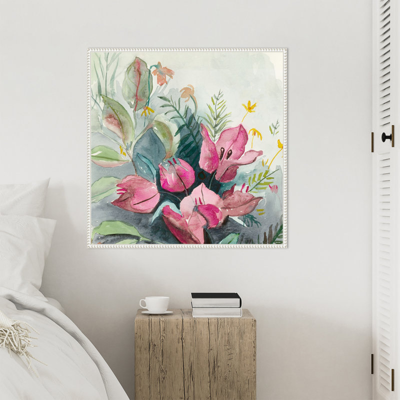 «Bougainvillea Garden I» par Jacob q, reproduction d'art sur toile encadrée, H 30 po x l 30 po