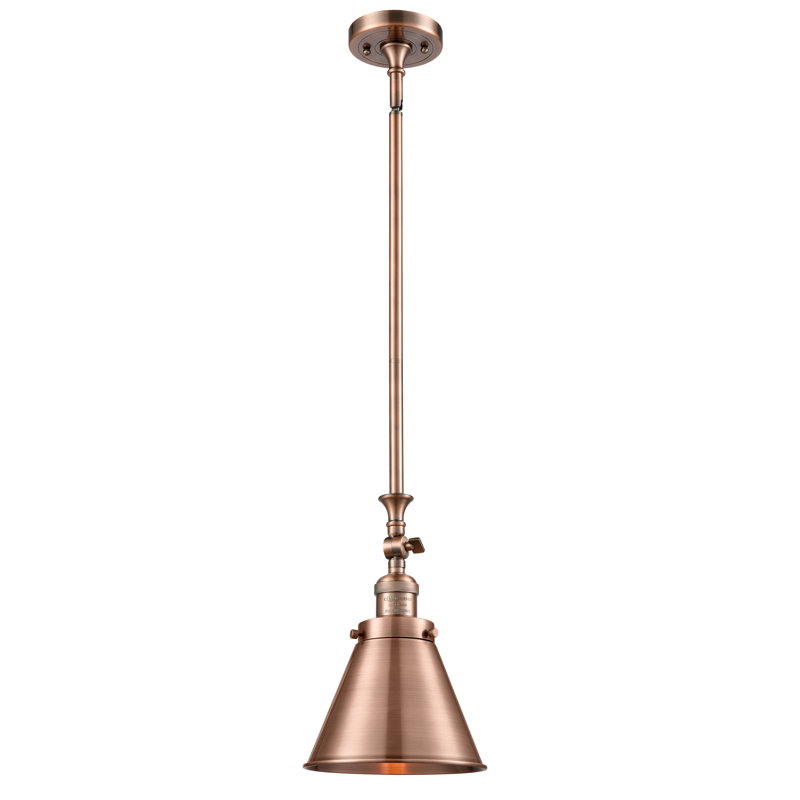 Luminaire suspendu conique à 1 lumière Donovan, Cuivre antique, Cuivre antique