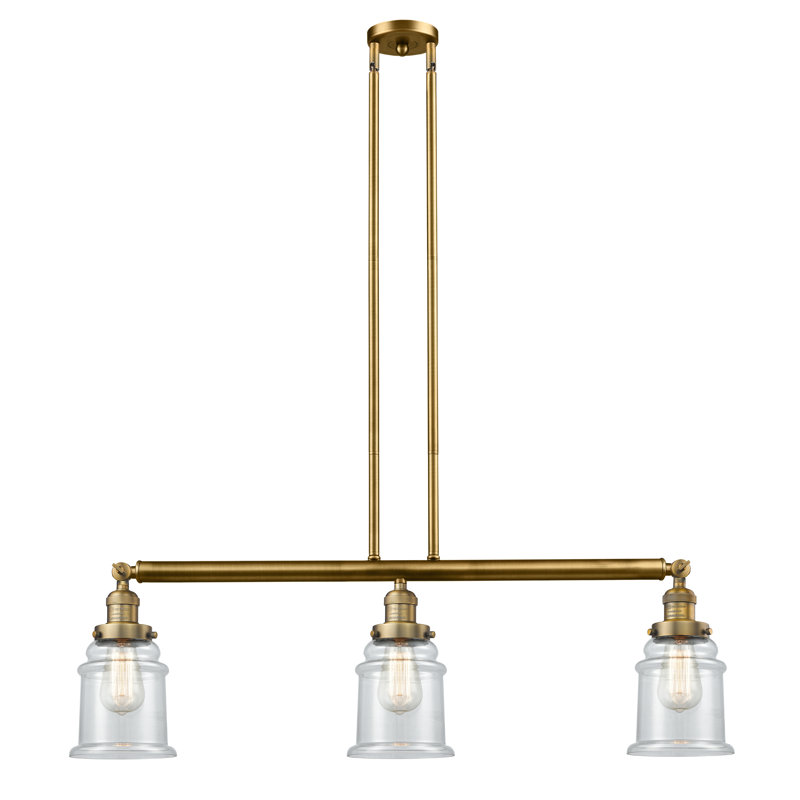 Galaviz 3 - Light Kitchen Island Pendant, Brushed Brass