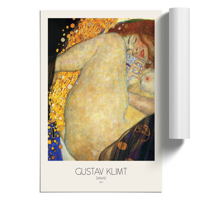Danae with Border by Gustav Klimt - Frameless Print