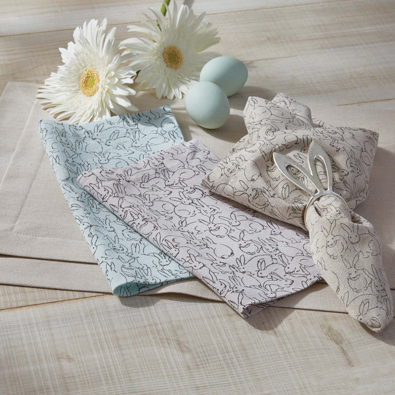  Ensemble de 4 serviettes Stone Lapin