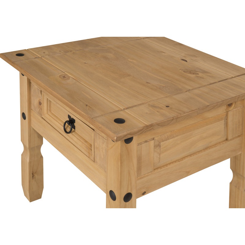Palmea Solid Wood End Table, Antique Wax
