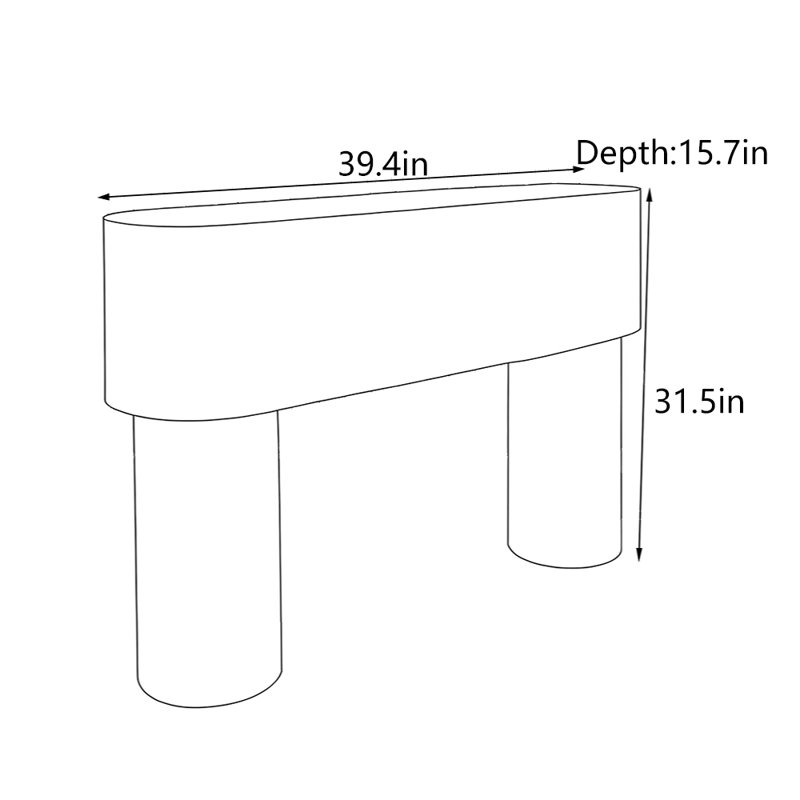 Console de hall d'entrée scandinave Creative, H 31 po x l 39,4 po x P 15,7 po