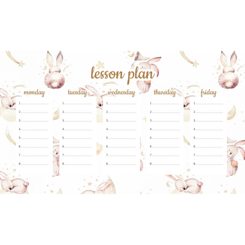 Magnetic Lesson Plan Cute Bunny