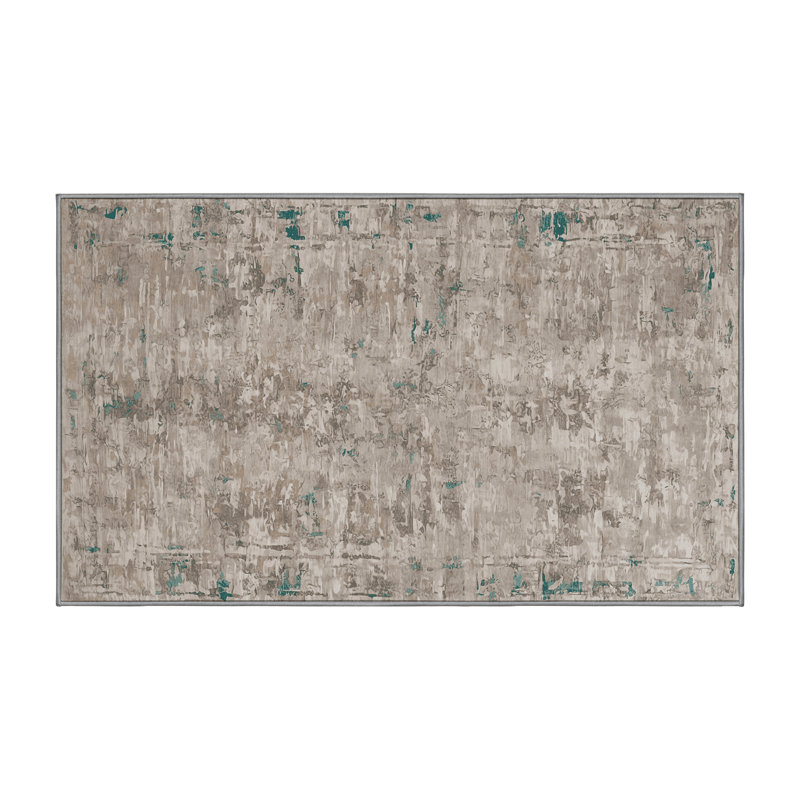 Tapis gris lavable à la machine GSIX03665, Rectangle 7 pi x 9 pi