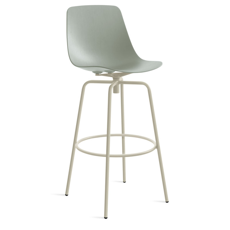 Clean Cut Swivel Stool with Metal Frame, Bar Stool (31" Seat Height), Gray Green