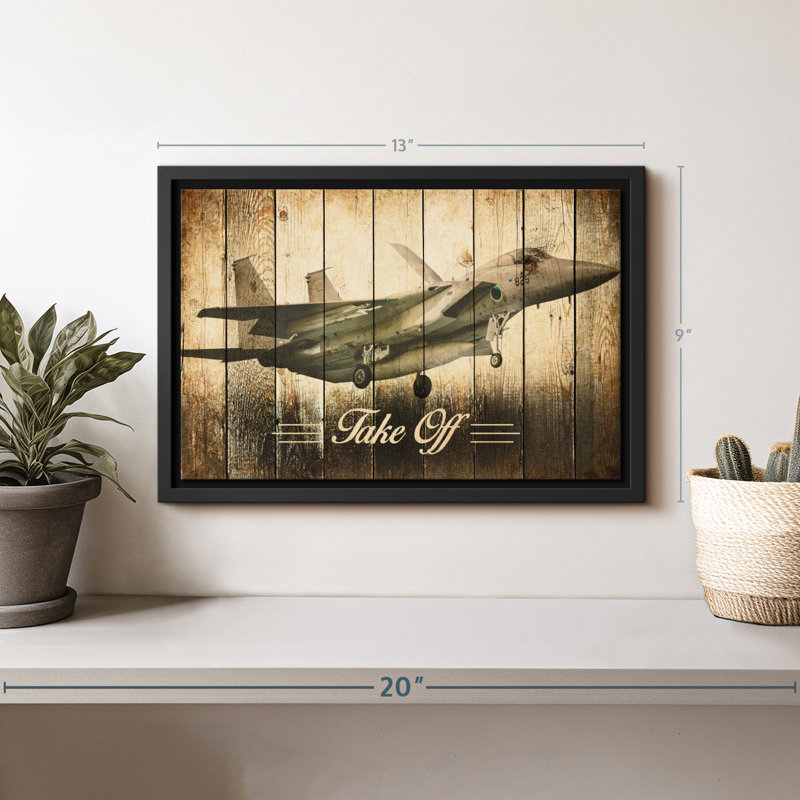 Impression sur toile Rustic Military Jet, H 9 po x l 13 po