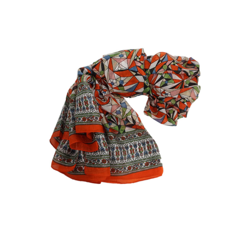 Foulard indien en soie 100% imprimé à la main