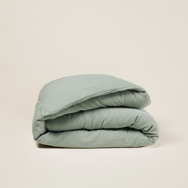 Cotton Blend, Polyester Solid Colour Duvet Cover, Emperor, Almond Green