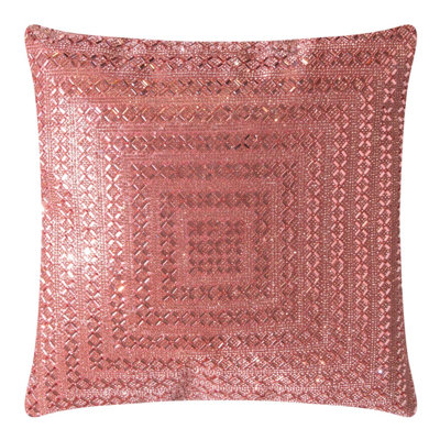 Coussin Sparkles Home Madison Avenue | Motif strass en X | Velours à l'arrière | Bourre de plumes