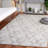 Chaffinch Hand Tufted Wool Cotton Pet Damask Rug in Ivory/Gray-479376808