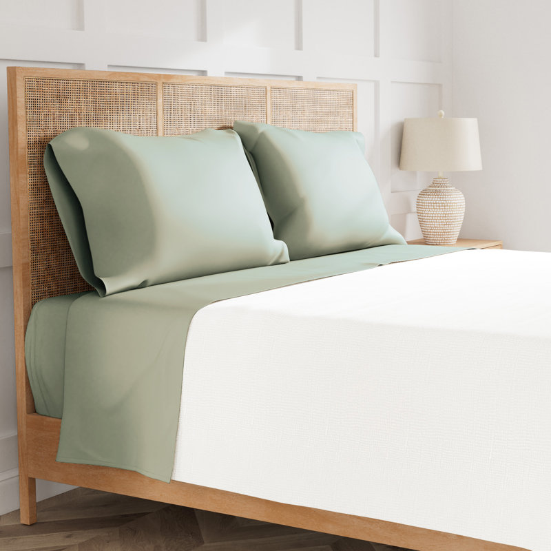 Ready-to-Bed TENCEL Sheet Set, Queen Sheet Set with 2 Pillowcases, Sage