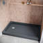 Base de douche 60 po x 36 po en alcôve en acrylique noir brillant avec drain à gauche, drain inclus-115186104