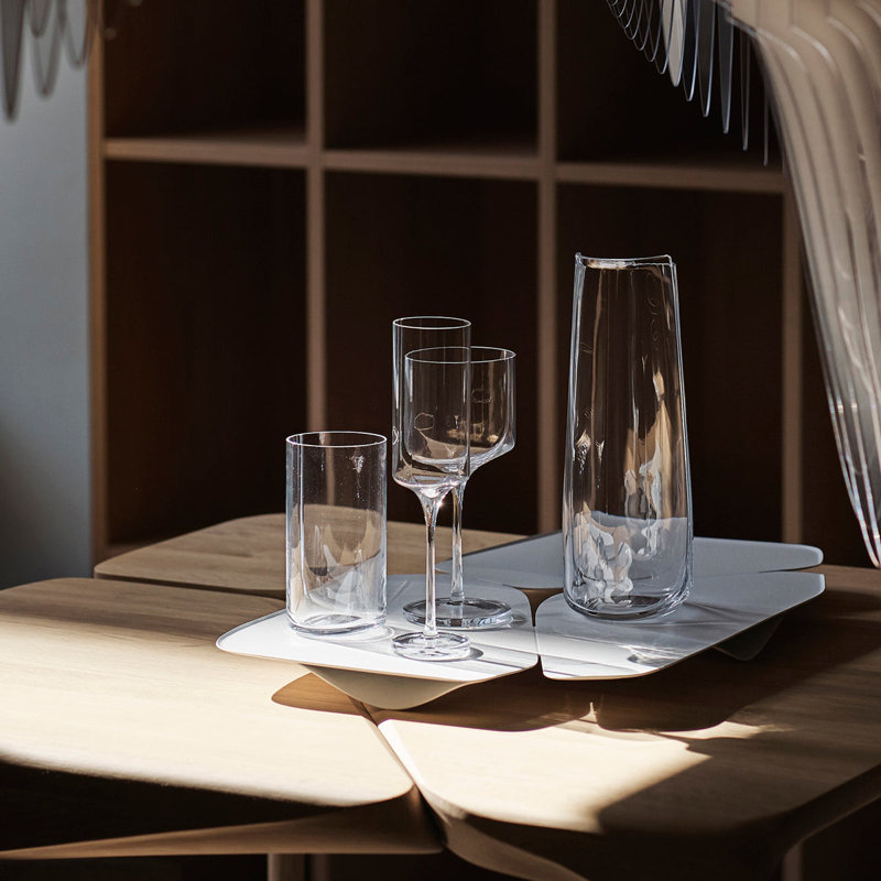 Hew Serving Tray, White, White Stainless Steel