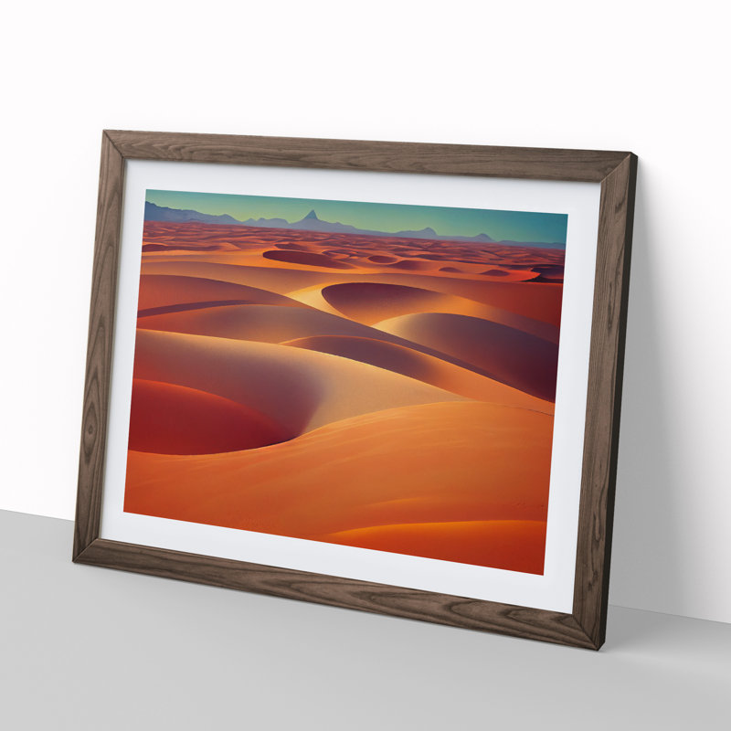 Vibrant Desert - Framed Print, 34cm H x 46cm W x 2cm D, Walnut