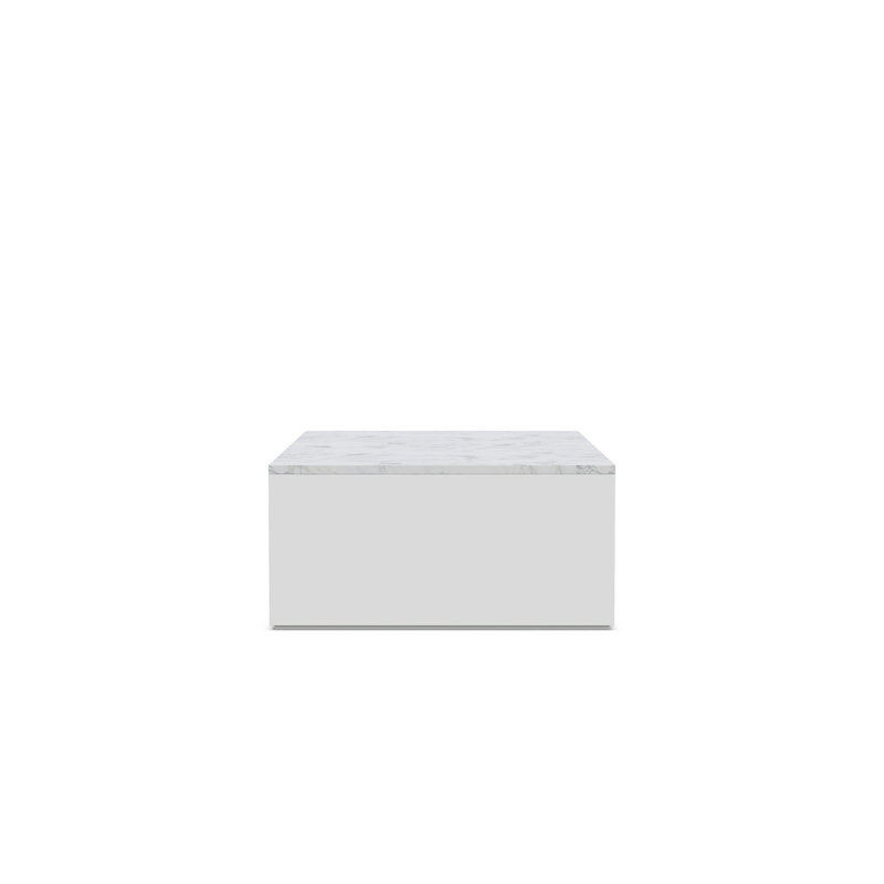 Porto Aluminum Coffee Table, Honed Carrara