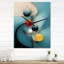 Géométrie de la sagesse turquoise abstrait rétro III - très grandes horloges murales géométriques modernes-99635990