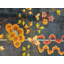 Navy Blue Color Field Antique Floral Pattern Chinese Deco Rug