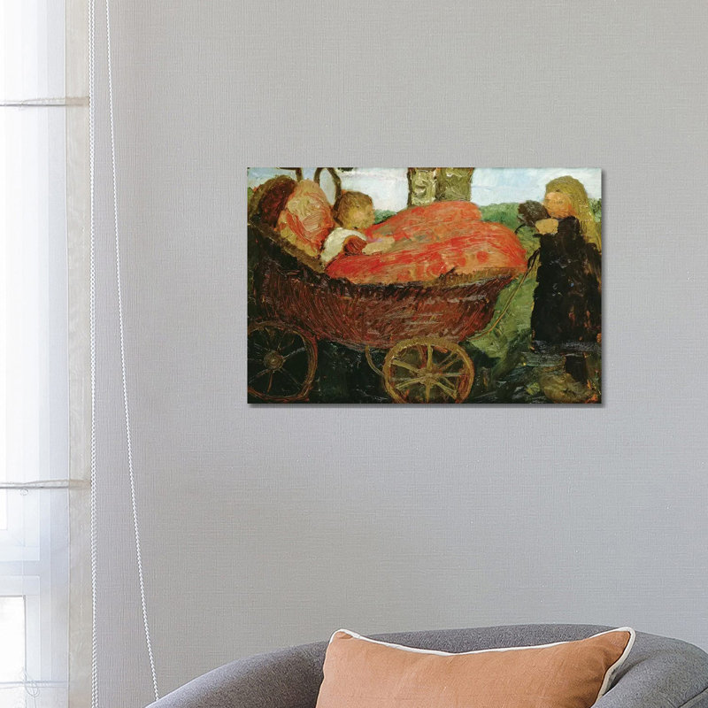 Little Girl Pushing A Pram, 1904 by Paula Modersohn-Becker - Wrapped Canvas Painting