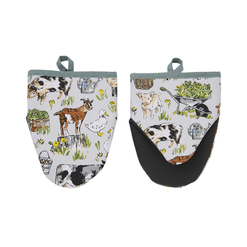 Ulster Weavers Portman Farm Animal Print 100% Cotton Oven Mitt Set