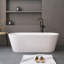 66,9 po X 28,7 po Baignoire de trempage autoportante en acrylique blanc brillant