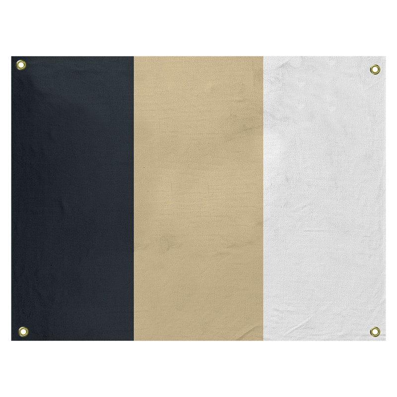 Tapisserie de polyester de nouvelle-orléans, H 59 po x l 80 po, Noir / doré / blanc