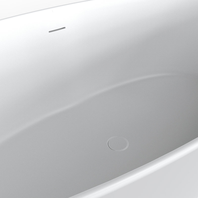 Baignoire de trempage autoportante à surface solide de 66,9 pouces pour salle de bain