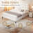 Aadi Upholstered Headboard, Platform Bed with Strong Wooden Slats Support, Two Bed Forms Design-708114364-708114365