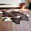 Tapis brun et blanc en cuir de vache noué à la main 5 pi x 7 pi