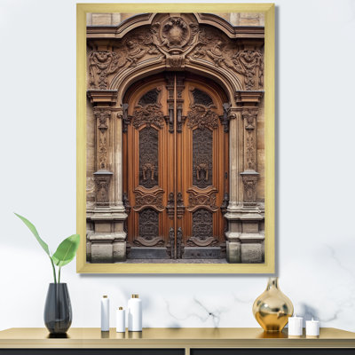 " Old Wooden Door With Carvings In Paris, France IV "