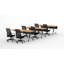 Tables de formation mobiles professionnelles avec alimentation électrique intégrée et chaises de bureau | Ensemble de 3 tables et 6 chaises | Tables de formation gigognes pliantes de 203 cm | Roulettes verrouillables | Mobilier pour salles de conférence et salles de classe | Hêtre 6 places