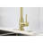 Kitchen Faucet With Pull Down Spray - 360 Rotating High Nozzle, Single Handle For Simple Water Temperature And Flow Adjustment, Corrosion Rust-, Gold Stainless Steel, 15.94 In. Depth, 10.05 Width,-699946872