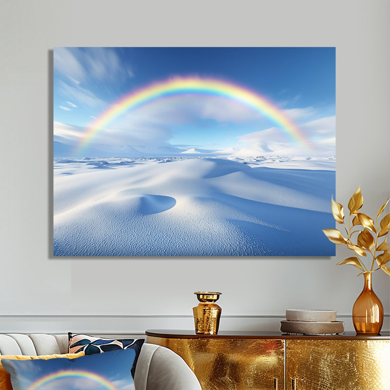 Arc-en-ciel dans l'Arctique II - art mural arc-en-ciel, H 30 po x l 40 po, Toile tendue