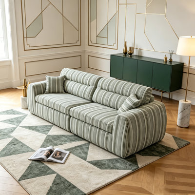 Woven Chenille Striped Compression Sofa