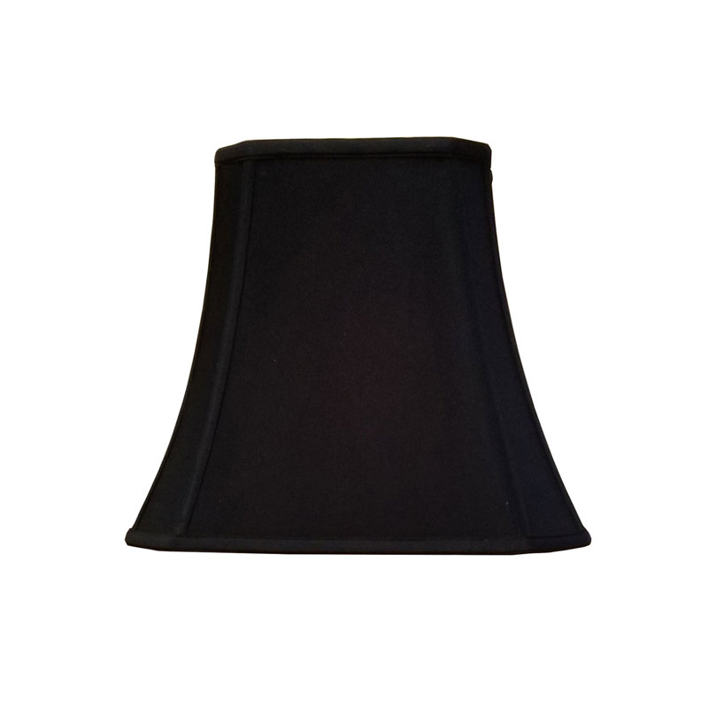 Abat-jour cloche en soie / shantung (araignée), Noir / Blanc cassé, H 11 po x l 16 po x P 16 po