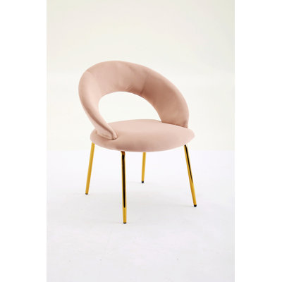 Chaise de salle à manger simple, chaise d'appoint avec dossier incurvé et pieds en métal
