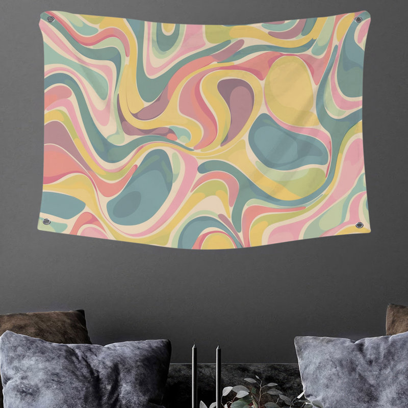 Swirl Pattern Wall Tapestry -  Pattern Wall Decor, 88" H x 104" W