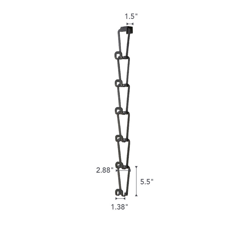 Black Steel Chain Link Bag Holder for Closet and Door